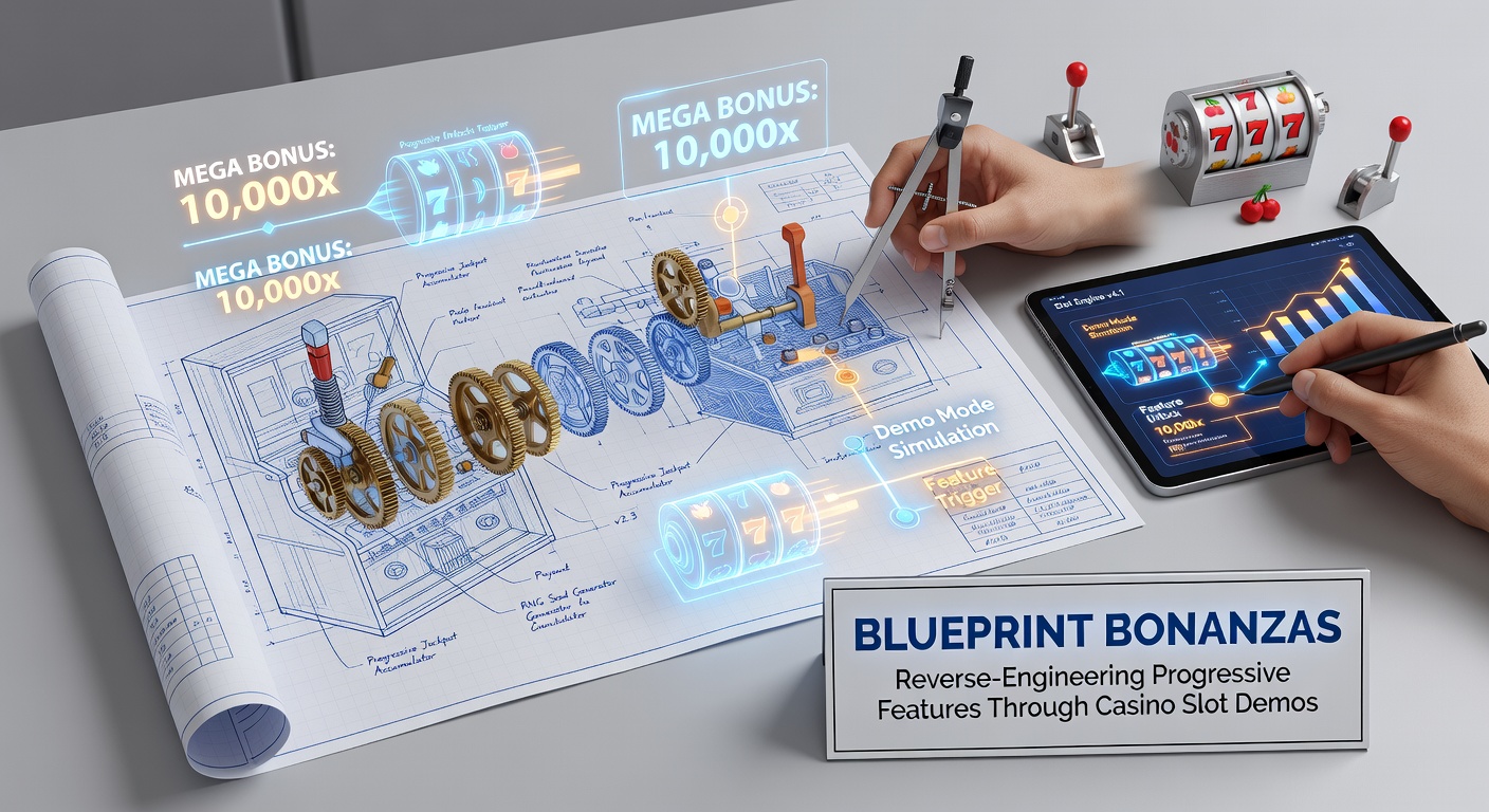 Casino slot demo screen showcasing Blueprint Gaming's progressive jackpot interface with cascading reels and bonus meters building tension