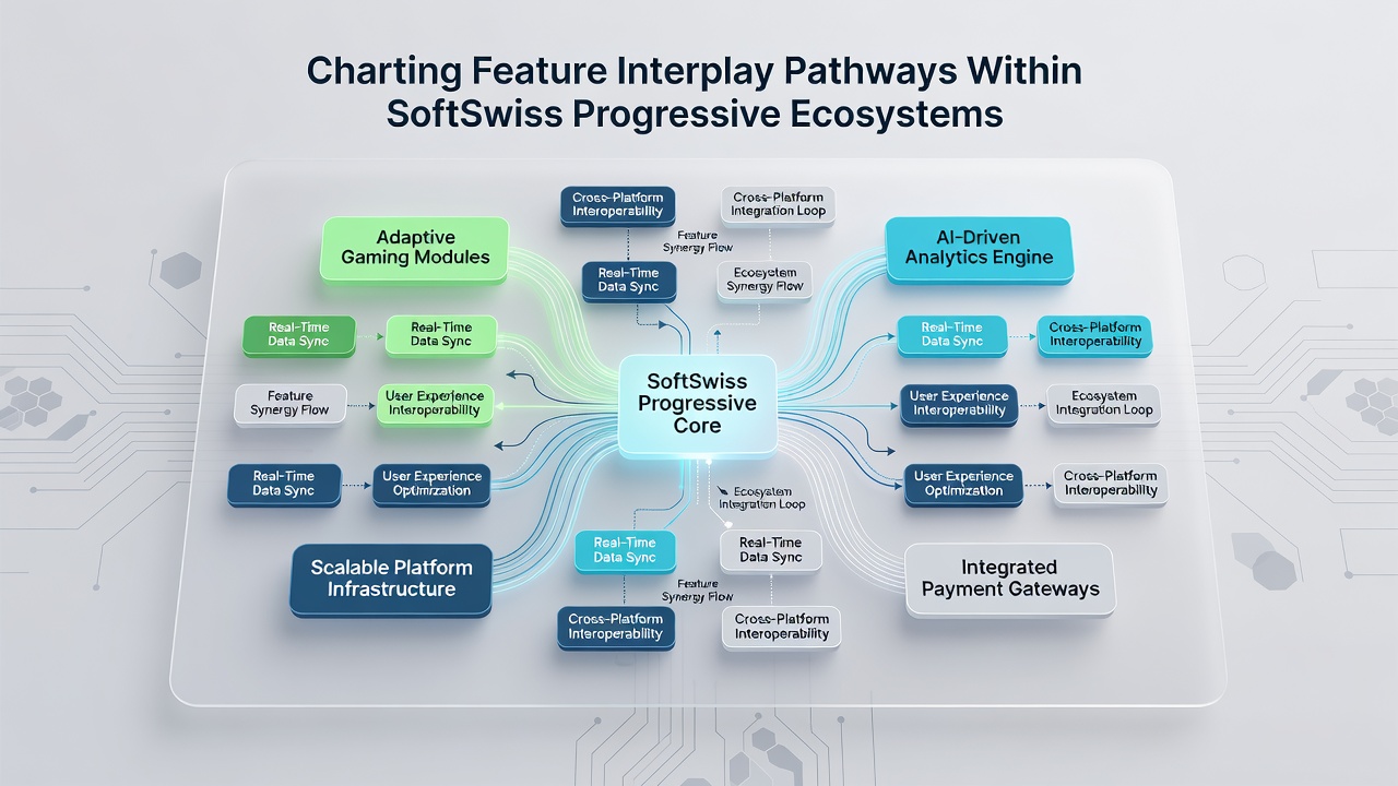 Flowchart illustrating multiplier and cascade interactions feeding into SoftSwiss progressive jackpots