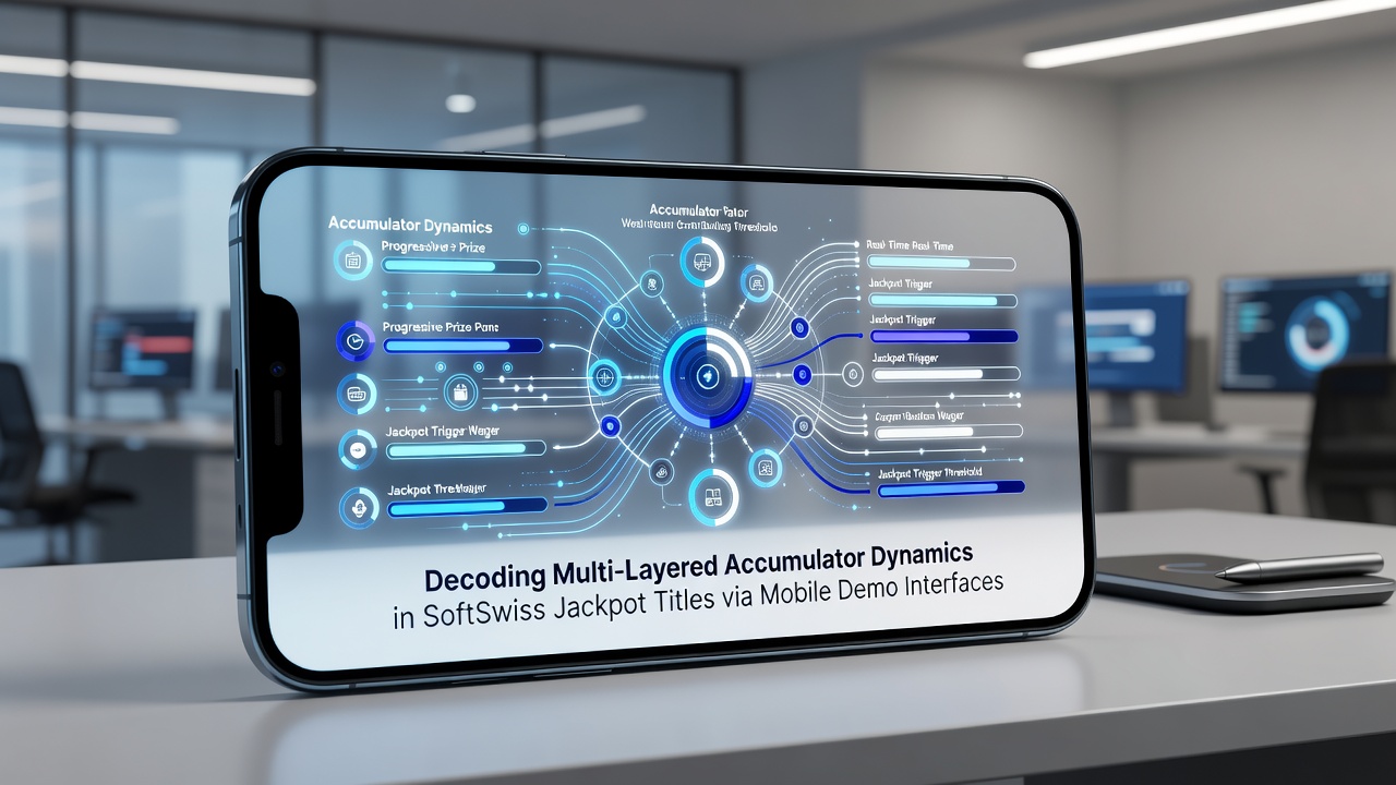 Detailed view of SoftSwiss mobile demo revealing progressive jackpot layers and bonus cascade flows