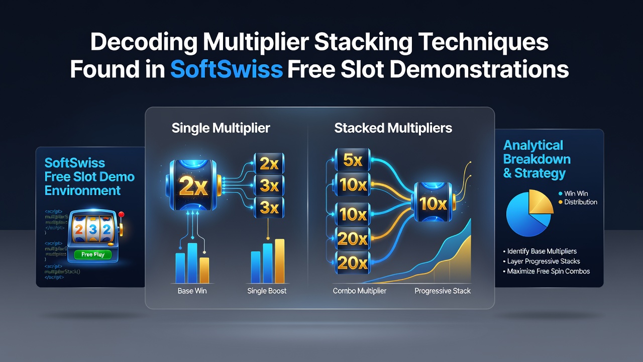 Close-up view of stacked multipliers activating across multiple cascades in a SoftSwiss slot demo