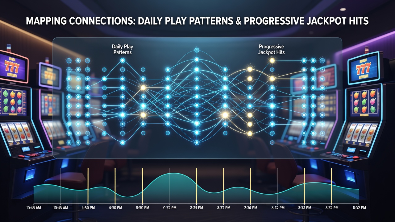 Heatmap showing progressive jackpot triggers overlaid on daily player activity cycles