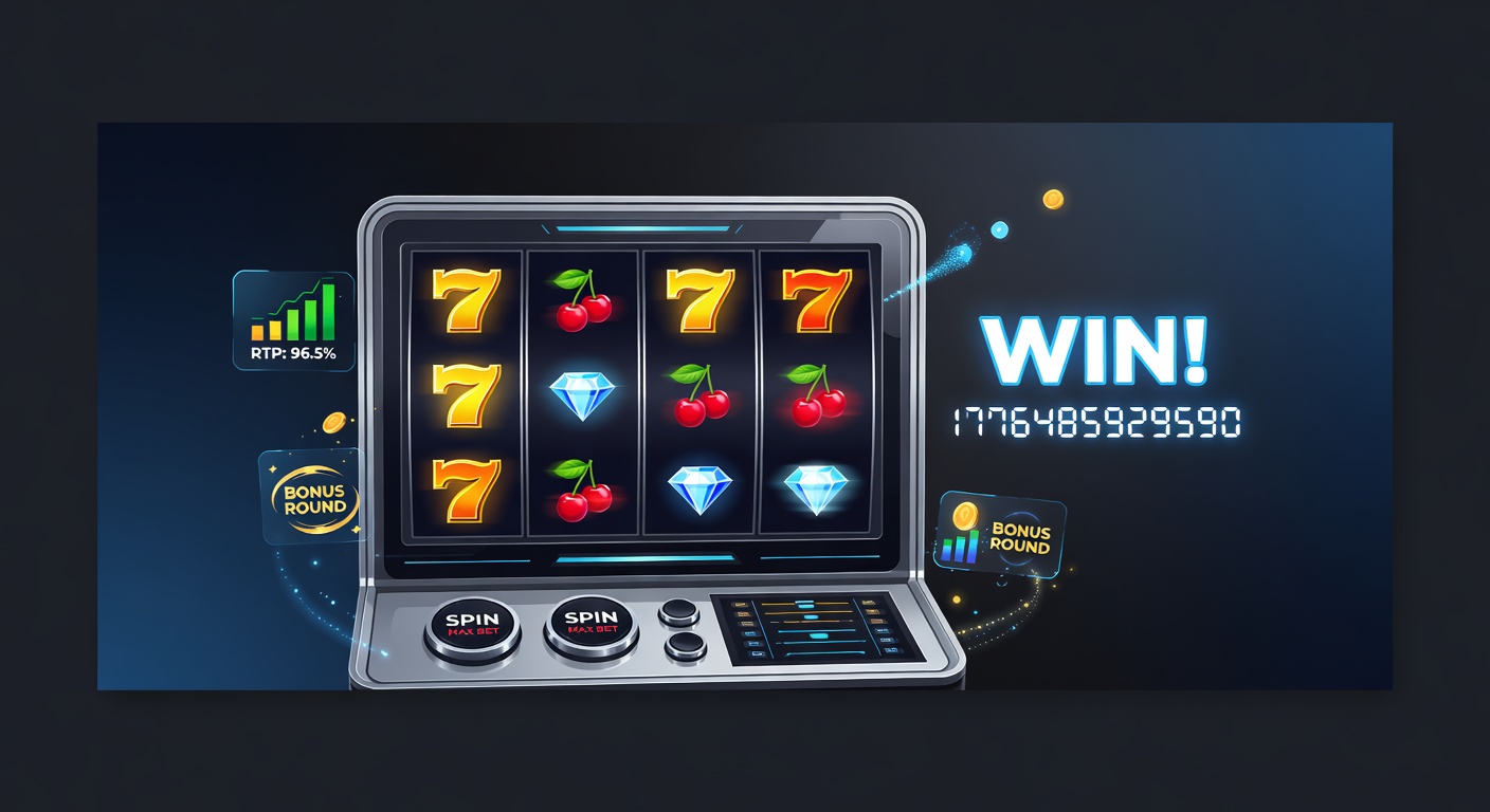 Vibrant digital slot reels spinning with colorful symbols and jackpot counters glowing on a modern interface