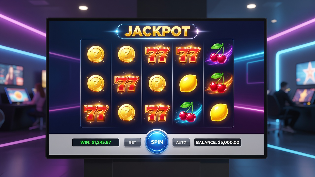 Close-up view of online slot gameplay on a smartphone highlighting bonus round activation and mobile controls